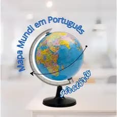 Globo Terrestre Mapa Mundi Politico Giratório Em Português - 17cm e 22cm