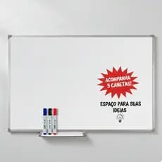 Lousa Branca Quadro Branco Escolar Moldura Aluminio/Soft + 3 canetas e Apagador - Diversos Tamanhos