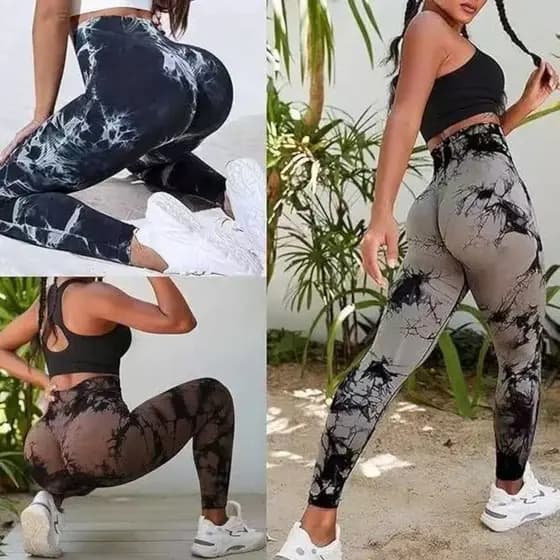 Calça Legging Esportiva Yoga Tie Dye, Legging sem costura, Empina bumbum, Academia Cintura alta.modelo-3