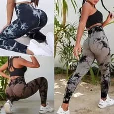 Calça Legging Esportiva Yoga Tie Dye, Legging sem costura, Empina bumbum, Academia Cintura alta.modelo-3