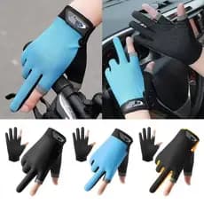 Luvas Masculinas De Ciclismo Com Dois Dedos Vazamento – Protetor Solar De Secagem Rápida Respirável Para Pesca/Motocicle