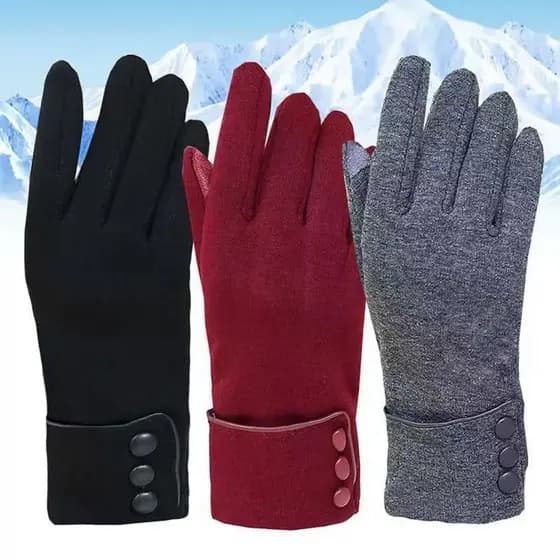 2026 Novas Luvas Femininas De Outono E Inverno De Veludo Quente E À Prova De Frio Com Tela Sensível Ao Toque
