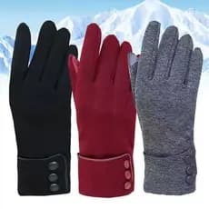 2026 Novas Luvas Femininas De Outono E Inverno De Veludo Quente E À Prova De Frio Com Tela Sensível Ao Toque