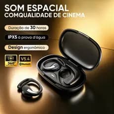 INOVA Fone Esportivo Bluetooth 5.4 Cancelamento de Ruído Resistente à Água IPX5 para Academia