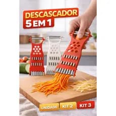 Descascador e Ralador Multifuncional 5 em 1 Cortador para Legumes, Frutas e Queijos