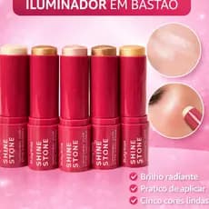 Iluminador Stick Ruby Rose Shine Stone com Fórmula Cremosa e Fácil Aplicação Contorno Facial Stick