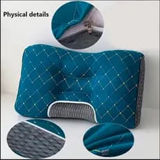 Travesseiro Ortopédico Cervical Fino Ergonômico de Algodão Respirável para Pescoço e Coluna