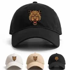 Boné Beisebol Leopardo Face Animal Print Selvagem Moda Urbana Safari Qualidade Masculino Feminino Ajustável