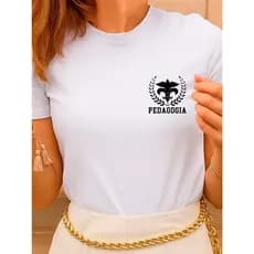 Blusa Feminina Baby look 100% Algodão Leve e Macio Curso Profissão Faculdade Pedagogia