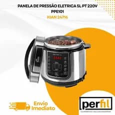 Panela de Pressão Elétrica 5L 220V Kian PPE101 Inox Multifunção Segurança Timer 24718