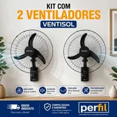 KIT 2 VENTILADORES DE PAREDE 60CM NEW 220V PREMIUM VENTISOL VENTILADOR SILENCIOSO VENTILADOR GRANDE