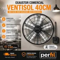 VENTILADOR INDUSTRIAL AXIAL EXAUSTOR 40CM 220V EXAUSTOR INDUSTRIAL 220V VENTISOL Exaustor de Parede