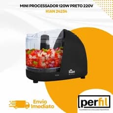 Mini Processador 120W Triturador de Alimentos 220V Preto Processador de Alimentos Eletrétrico
