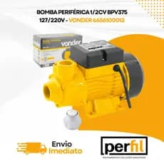 Bomba Periférica 1/2cv Motor Bomba de água Bivolt Bomba de água BPV 375 Motobomba água Bomba d'água