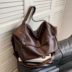 [Frete Grátis] Bolsa Tote Simples de Moda Estilo Europeu e Americano Bolsa de Ombro de Grande Capacidade para Deslocamen