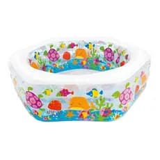 Piscina Inflável Hexagonal Intex Ocean Reef 56493 Aquário 510l Multicolor Caixa