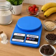 Balança de Cozinha Azul Para Comida Fitness Alimento até 10kg