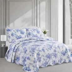 Cobre Leito Colcha Dupla Face 3 Peças Casal Queen King Estampada Floral Matelada Toque Macio