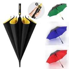 Guarda-Chuva Automático Grande de Golfe 8 Varetas Fibra de Vidro, Blackout Proteção UV, Reforçado Resistente para Tempes
