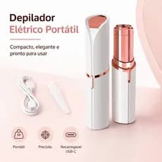 Depilador Eletrico Facial Indolor Batom Portatil Aparador Pelos Rosto Buco Recarregavel Tipo C Mini Bolsa Skincare Top