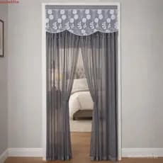 Cortina Transparente Divisória De Quarto JUNYUE , De Porta Bordada De Renda De Camada Dupla Com Pingente De Contas