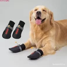 TIANCHUANG 4 Unidades/Conjunto Capa Grande Para Pés De Cachorro , Meias Antiderrapantes Ajustáveis Sapatos Resistentes A