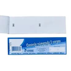 5 UN - Bloco Comanda Controle Numerado 2 Corpos C/100FLS Tamoio