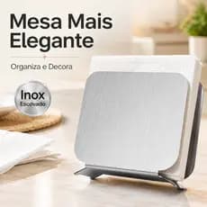 Porta Guardanapo Inox Escovado Para Mesa de Jantar Cozinha Organizada Restaurante