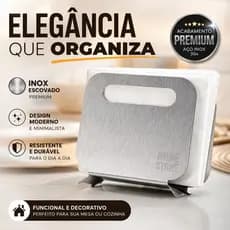 Porta Guardanapo Inox Para Papel Pequeno e Grande Mesa Cozinha Armário Aime Store