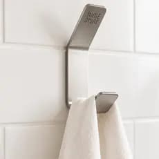 Gancho Organizador Inox Adesivo Fita 3M Para Toalhas Sem Furo Cozinha Banheiro Lavanderia