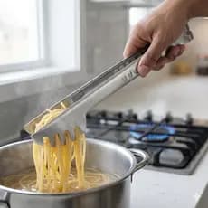 Pegador De Macarrão Inox 27cm PROFISSIONAL Aime Store Cozinha Massa Salada Resistente Premium