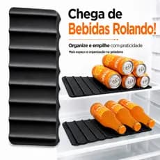 Organizador Porta Latas Garrafas Geladeira Borracha Suporte Multiuso Armário Cozinha