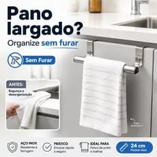 Suporte de Pano Para Cozinha Gancho - Porta Toalha/Guardanapo Multiuso/Lavabo