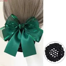 JUNYUE Coque De Cabelo Com Laço , Clipes Femininos De Primavera , Estilo Coreano , Rede De Cobertura De Grampos De Pano
