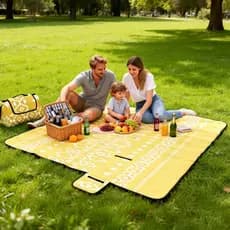 Tapete portátil para piquenique ao ar livre, tapete de relaxamento para jardim interno, flanela, 2m x 2m