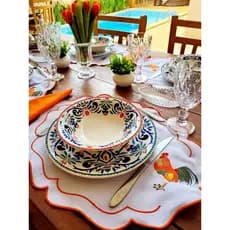 Lugar Americano Bordado Galo Estilo Fazenda 1 Peça Mesa Posta Decorativa Algodão