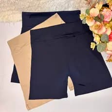 Kit 2 Short Segunda Pele Microfibra Cós Alto 7cm Sob Vestido Anágua Cos Alto Bermuda Não Marca