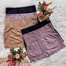Kit Shortinho Feminino Cintura Alta Empina Bumbum com Compressão Cós Alto 7cm Cueca Box Feminina