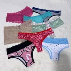 Kit Calcinha Variadas Mistas Promoção Conforto Fio Duplo Tanga Básica Feminina Oferta