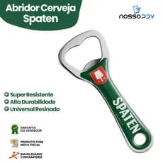 Abridor de Garrafa Spaten em Aço Inox 10cm Para Cerveja, Refrigerante, Bar e Cozinha
