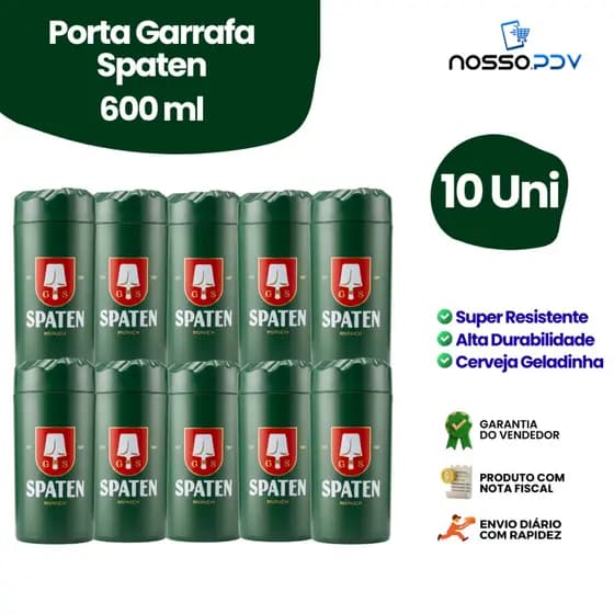 Kit 10 Porta Garrafa Térmico Para Cerveja Garrafa 600 ML Spaten Parede Dupla Alta Qualidade Envio Rápido