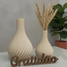 Kit 2 Vasos Decorativos Letreiro Personalizado Decoração Moderna Elegante Casa e Escritório