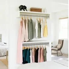 Kit 2 Araras de Parede de 60cm Cabideiro Roupas Closet Aberto Quarto Organizador