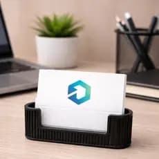 Porta Cartões de Visita Minimalista – Suporte de Mesa para Escritório Organizador Profissional