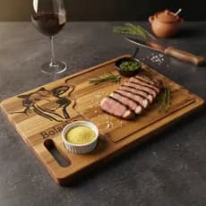 Tábua De Carne Desenho De Boi + Ramekin Churrasco Gourmet Personalizada Presente Rodeio Peão Nelore