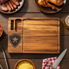 Tábua De Carne Botafogo Time Personalizada Com Nome - Presente Tabua de Churrasco Madeira Teca
