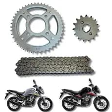 Kit Relação Transmissão Honda CG Fan Start Cargo Titan 160 2016 à 2026 - Aço 1045