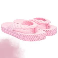 Chinelo Feminino Ortopédico 3 Tranças Plataforma Macio Leve