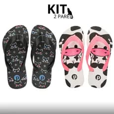 Kit Chinelo Infantil Feminino Estampado Leve