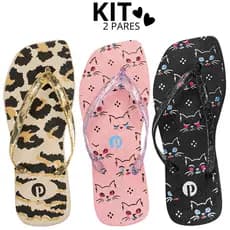 Kit 1,2 e 3 ParesChinelo Feminino Casual Leve Antiderrapante Confortável